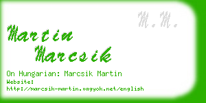 martin marcsik business card